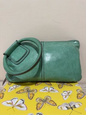 HOBO Sable Teal Leather Wristlet Clutch